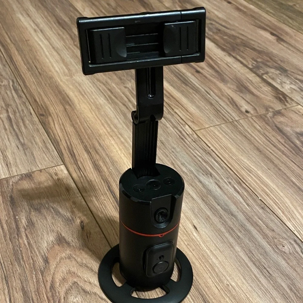 Collapsible auto face tracking no app required 360 rotation camera mount
